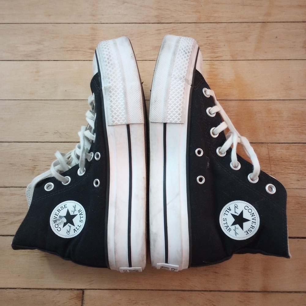 Converse Chuck Taylor All Star Lift Platform Black Canvas Sneakers Women Size 6